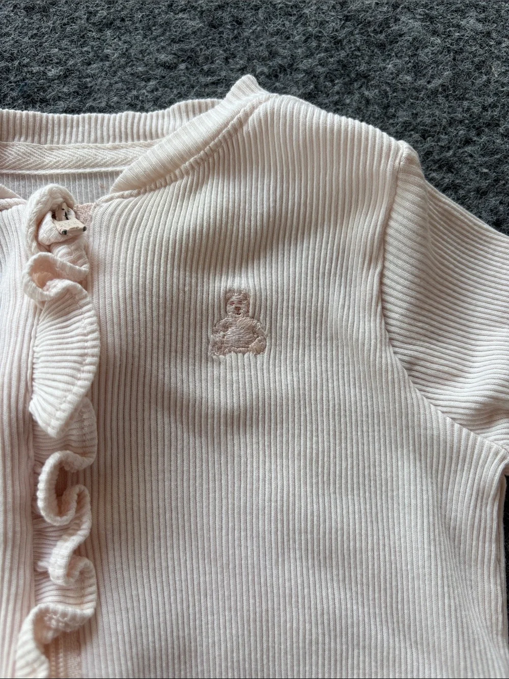 GAP Light Pink Ruffle-Trim Footed One-Piece - Zipped - Size 3 to 6 months